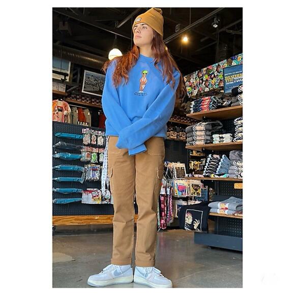 Empyre Womens Marlo Canvas Cargo Y2K Skater Pants - Bronze Brown, Jr. Size 13 - Picture 15 of 15